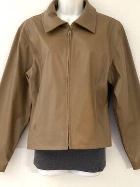 VINTAGE Y2K KC COLLECTIONS FAUX LEATHER JACKET MEDIUM (READ)